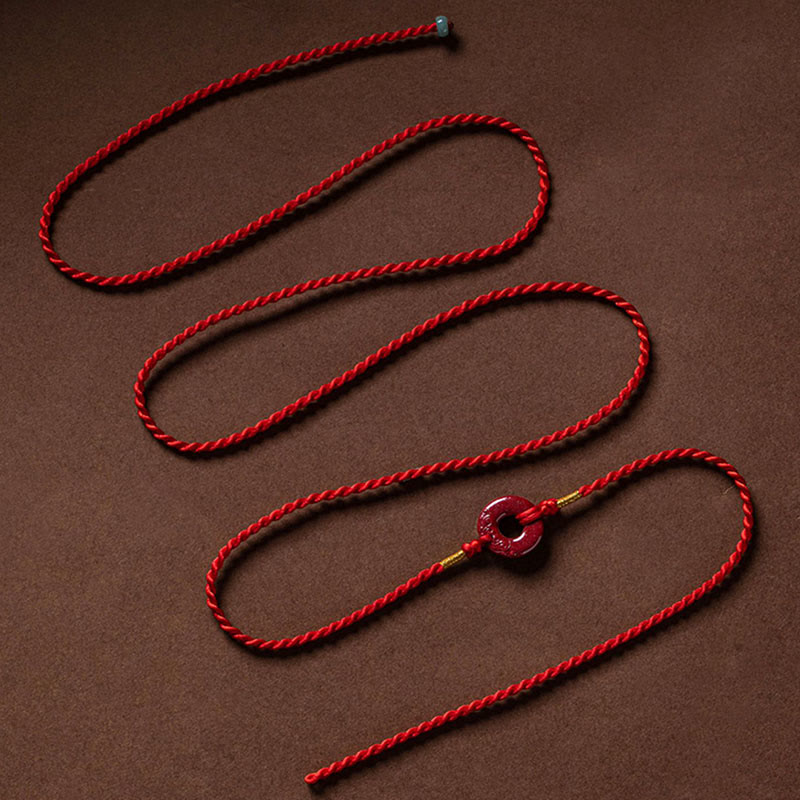 Buddha Stones Naturalne Klamra Pokoju Cynober Błogosławieństwo Czerwony Sznurek Łańcuszek Brzuch