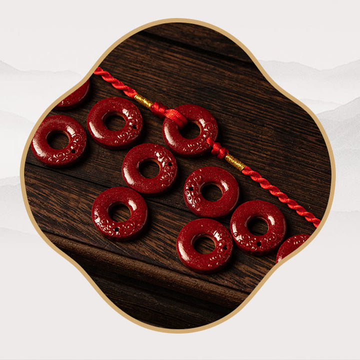 Buddha Stones Naturalne Klamra Pokoju Cynober Błogosławieństwo Czerwony Sznurek Łańcuszek Brzuch