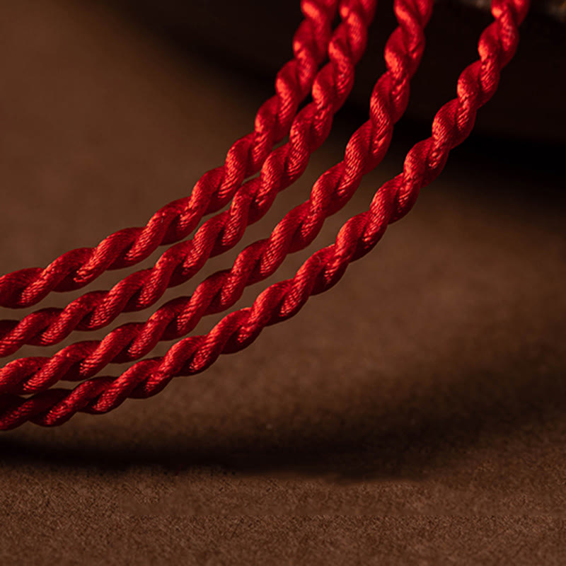 Buddha Stones Naturalne Klamra Pokoju Cynober Błogosławieństwo Czerwony Sznurek Łańcuszek Brzuch