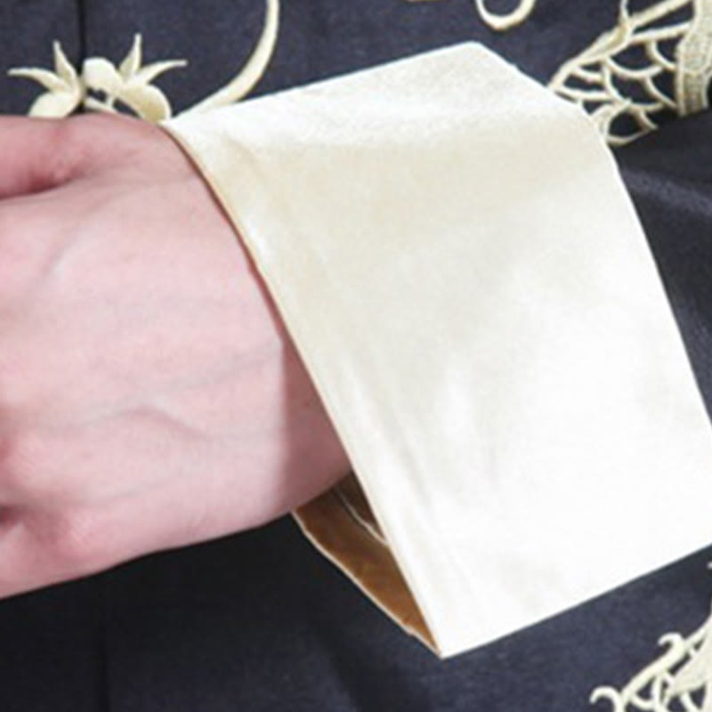 Kamienie Buddha Stones Zwrócone Rękawy Casual Żabka-guzik Poliester Włókno Męska Kurtka Koszula Spodnie Odzież - image 17