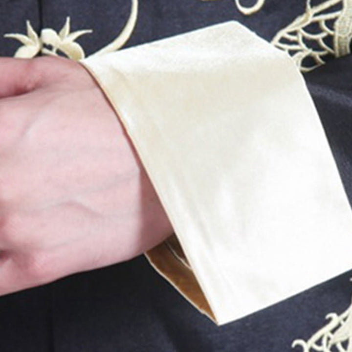 Kamienie Buddha Stones Zwrócone Rękawy Casual Żabka-guzik Poliester Włókno Męska Kurtka Koszula Spodnie Odzież - image 17