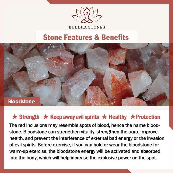 Buddha Stones Bransoletka Siły Krwawego Kamienia