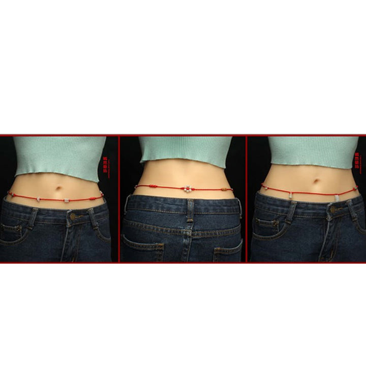 Buddha Stones Chiński Zodiak Brzoskwiniowe Drewno Błogosławieństwo Czerwony Sznurek Łańcuszek Brzuch