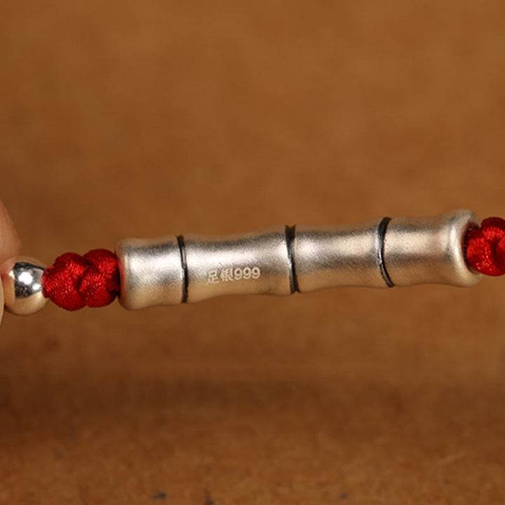 Buddha Stones 999 Srebro Sterlingowe Błogosławieństwo Czerwony Sznurek Łańcuszek Na Brzuch