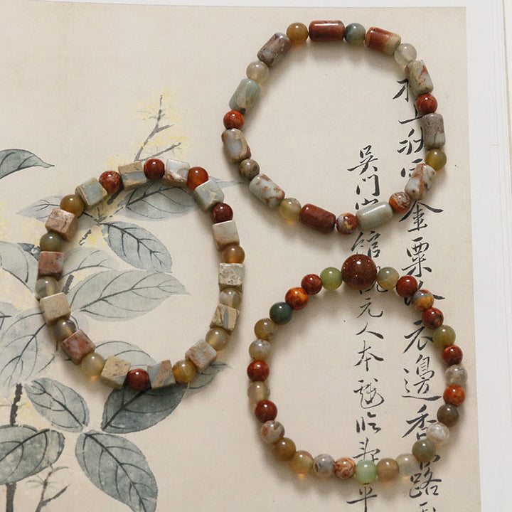 Bransoletka z czerwonego agatu i Buddha Stones Shoushan