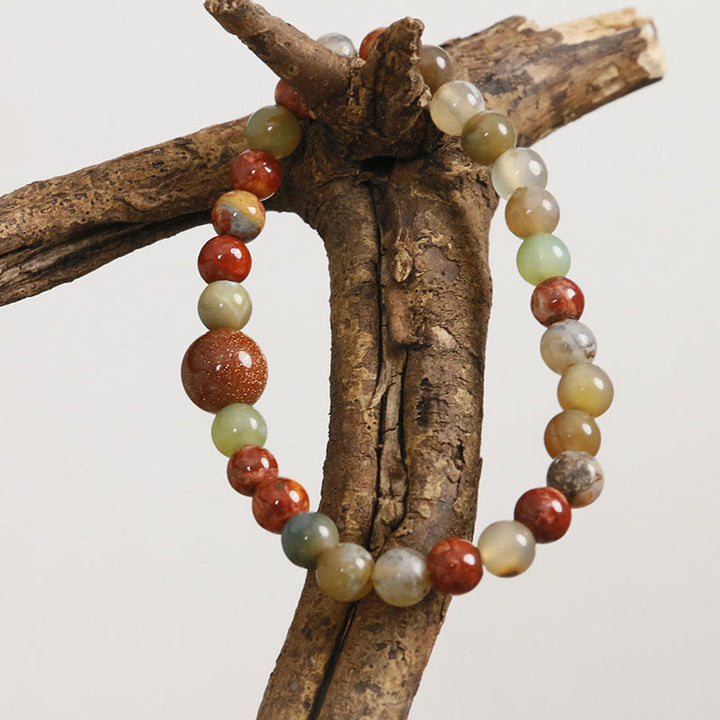 Bransoletka z czerwonego agatu i Buddha Stones Shoushan