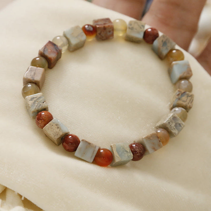 Bransoletka z Buddha Stones, czerwonym agatem Shoushan Stone Calm Blessing