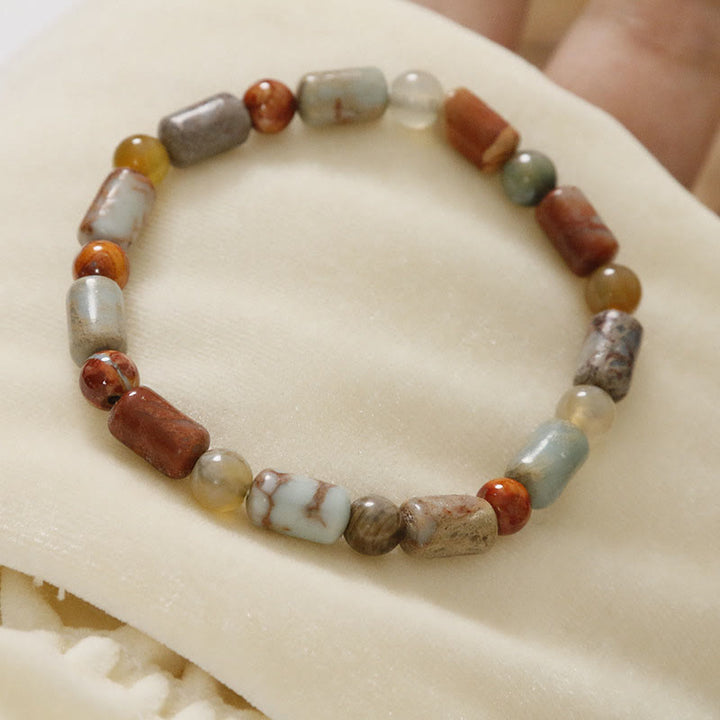 Bransoletka z Buddha Stones, czerwonym agatem Shoushan Stone Calm Blessing