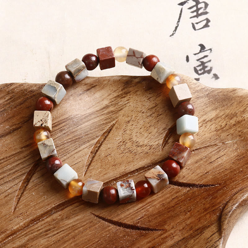 Bransoletka z Buddha Stones, czerwonym agatem Shoushan Stone Calm Blessing
