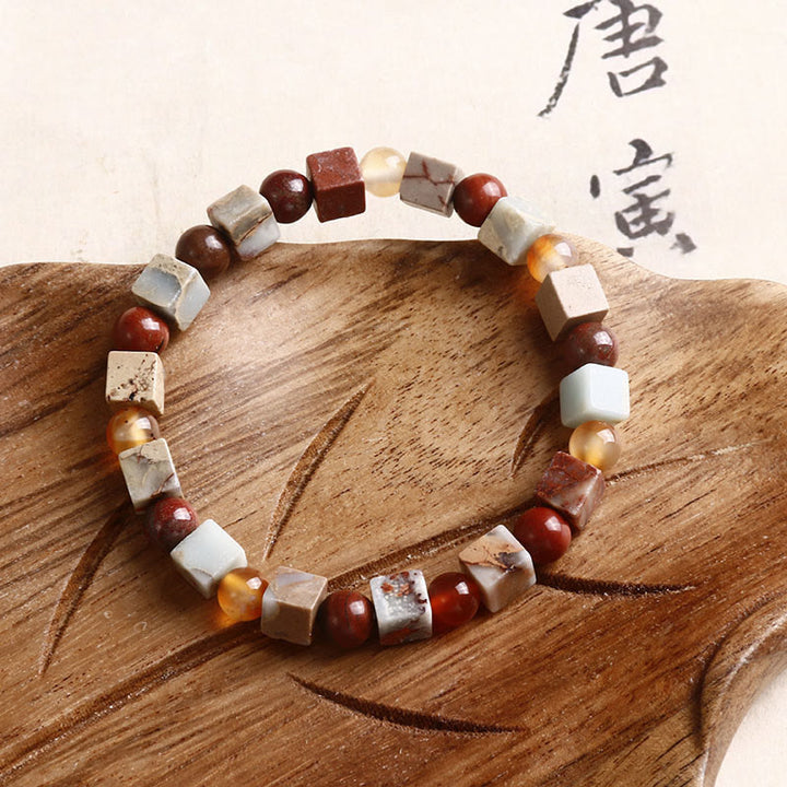 Bransoletka z Buddha Stones, czerwonym agatem Shoushan Stone Calm Blessing