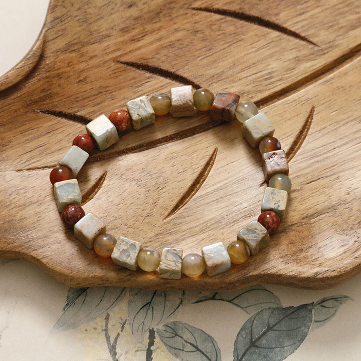 Bransoletka z Buddha Stones, czerwonym agatem Shoushan Stone Calm Blessing