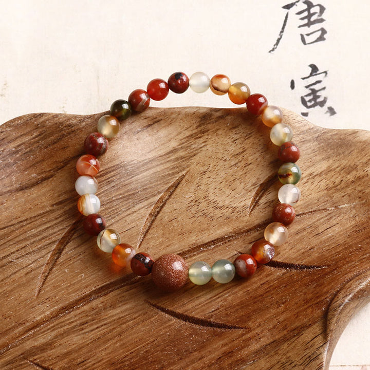 Bransoletka z Buddha Stones, czerwonym agatem Shoushan Stone Calm Blessing