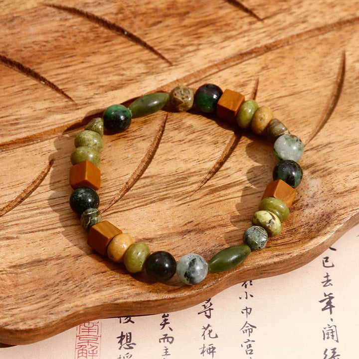 Bransoletka z Buddha Stones, czerwonym agatem Shoushan Stone Calm Blessing