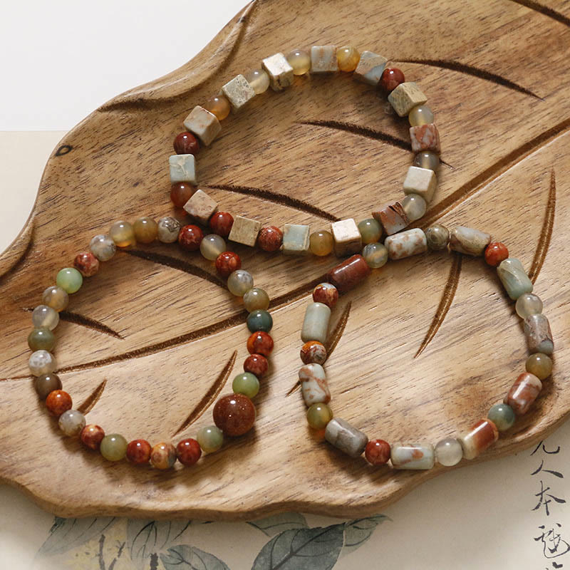 Bransoletka z Buddha Stones, czerwonym agatem Shoushan Stone Calm Blessing