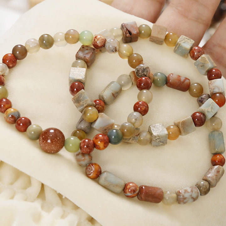 Bransoletka z Buddha Stones, czerwonym agatem Shoushan Stone Calm Blessing
