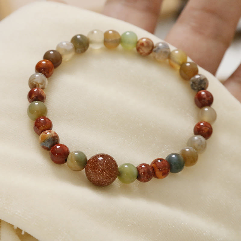 Bransoletka z Buddha Stones, czerwonym agatem Shoushan Stone Calm Blessing