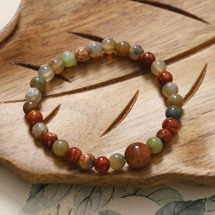 Bransoletka z czerwonego agatu i Buddha Stones Shoushan