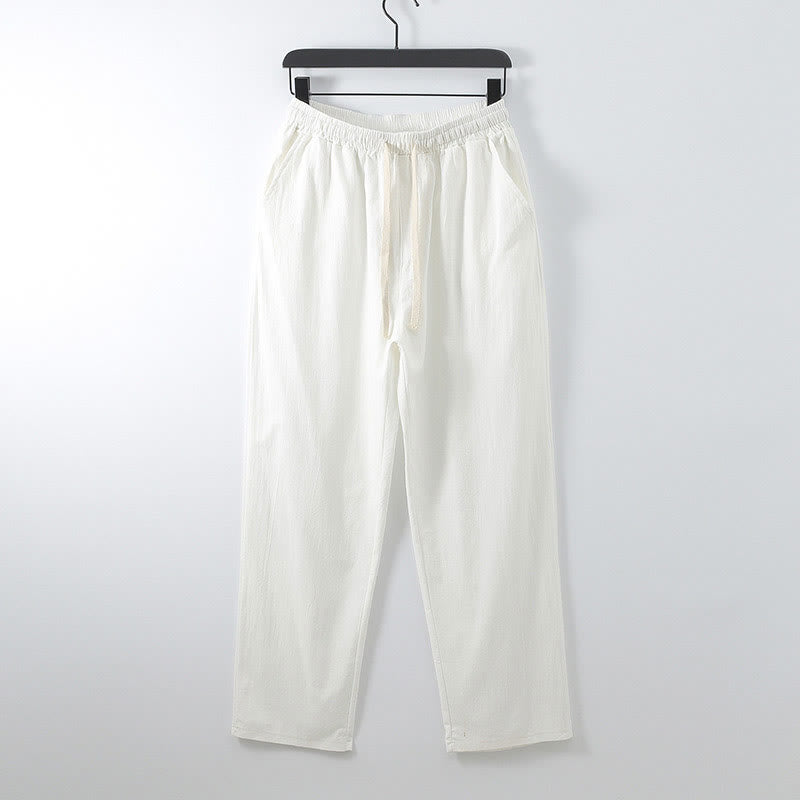 Buddha Stones Kołnierze Krzyżowe Bawełniany Strój Tang Hanfu Top Spodnie Odzież Męski Zestaw - image 19