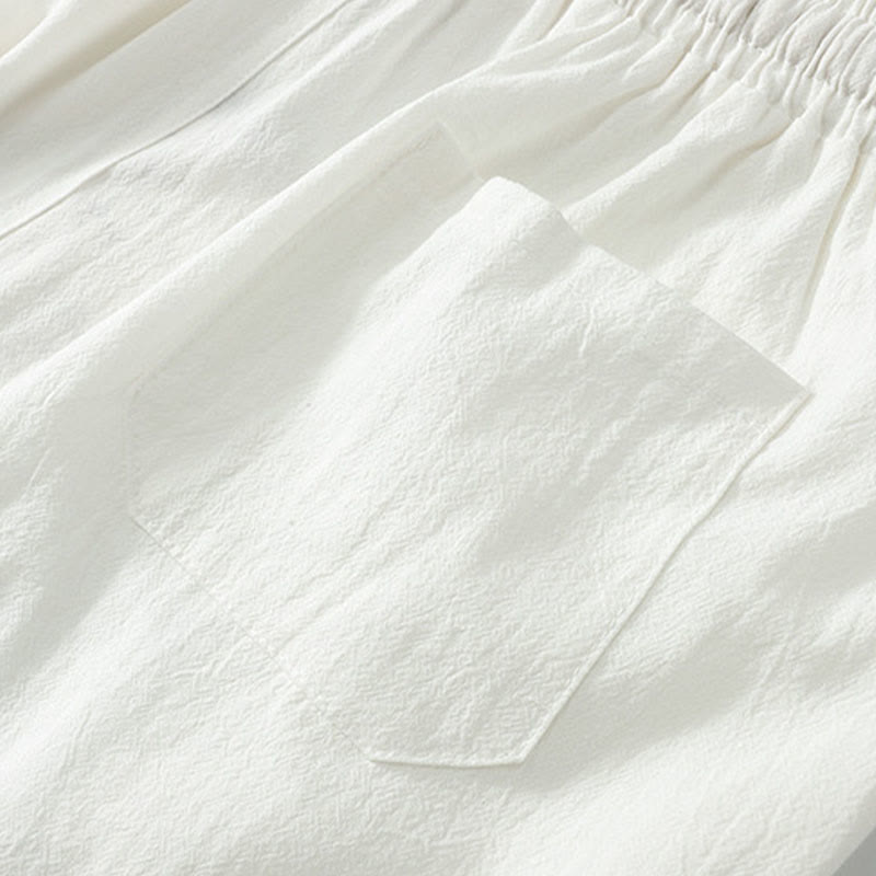 Buddha Stones Kołnierze Krzyżowe Bawełniany Strój Tang Hanfu Top Spodnie Odzież Męski Zestaw - image 24