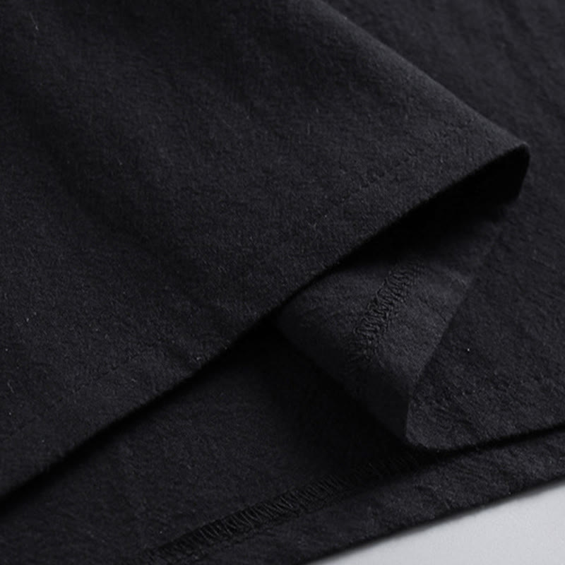 Buddha Stones Skrzyżowane Krótsze Bloomersy Bawełniany Garnitur Tang Hanfu Top Spodnie Odzież Męski Zestaw - image 14