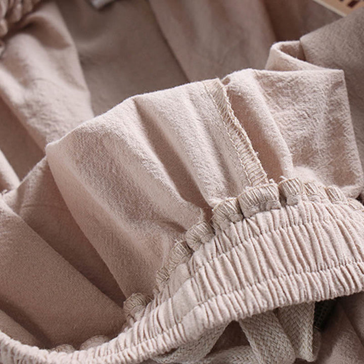 Buddha Stones Skrzyżowane Krótsze Bloomersy Bawełniany Garnitur Tang Hanfu Top Spodnie Odzież Męski Zestaw - image 6