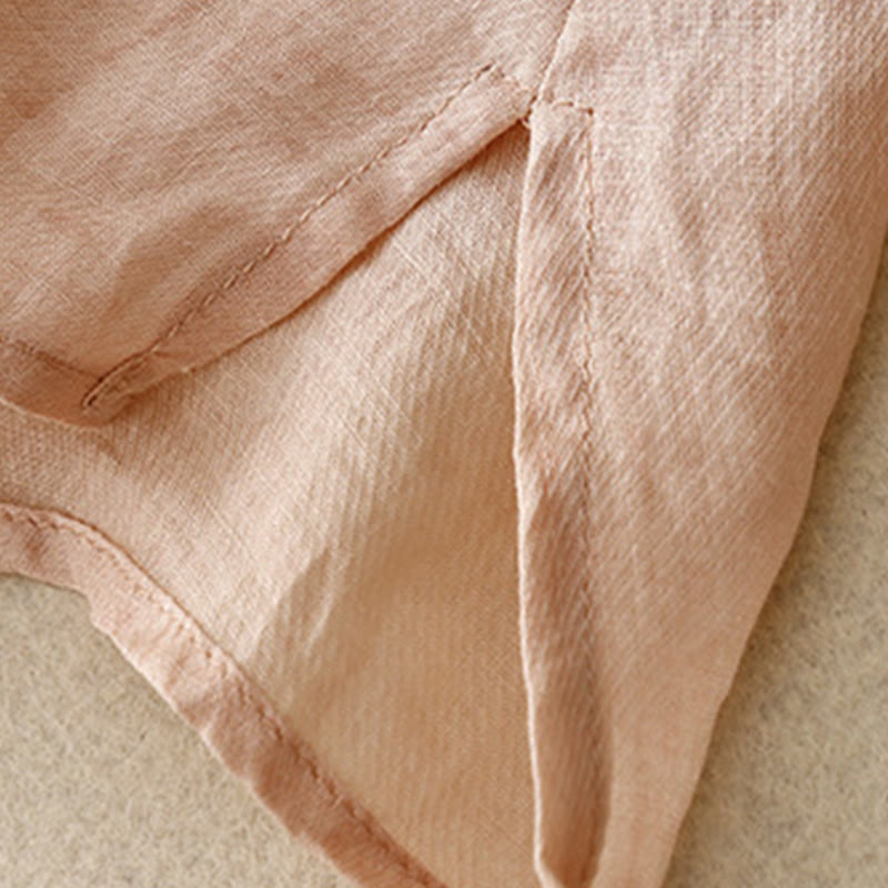 Buddha Stones Okrągły Dekolt Casual Bluzka Haft Długi Rękaw Koszula Bawełniana Lniana Top Koszule Damskie - image 4