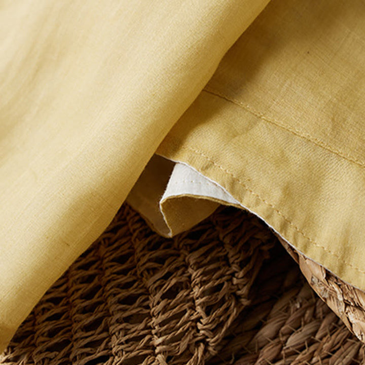 Buddha Stones PLUS SIZE Koszula z dekoltem w serek, swobodna, jednokolorowa, z długim rękawem, bawełniana, lniana, damska - image 7