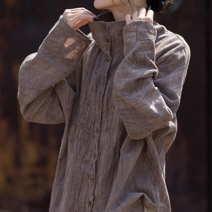 Buddha Stones Golf Farbowanie Ramie Bawełna Chiński Styl Kardigan Odzież - image 22