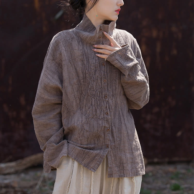 Buddha Stones Golf Farbowanie Ramie Bawełna Chiński Styl Kardigan Odzież - image 24