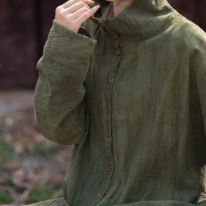 Buddha Stones Golf Farbowanie Ramie Bawełna Chiński Styl Kardigan Odzież - image 11