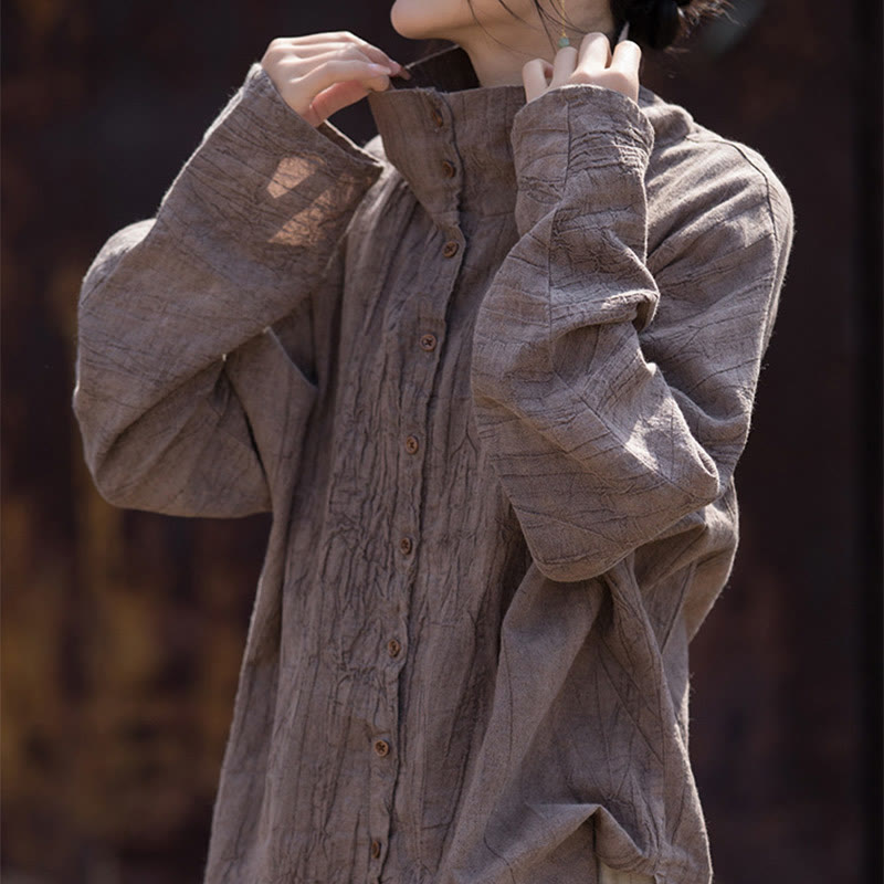 Buddha Stones Golf Farbowanie Ramie Bawełna Chiński Styl Kardigan Odzież - image 22