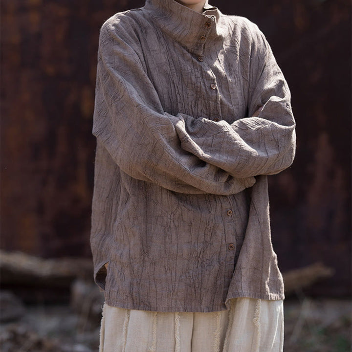 Buddha Stones Golf Farbowanie Ramie Bawełna Chiński Styl Kardigan Odzież - image 21