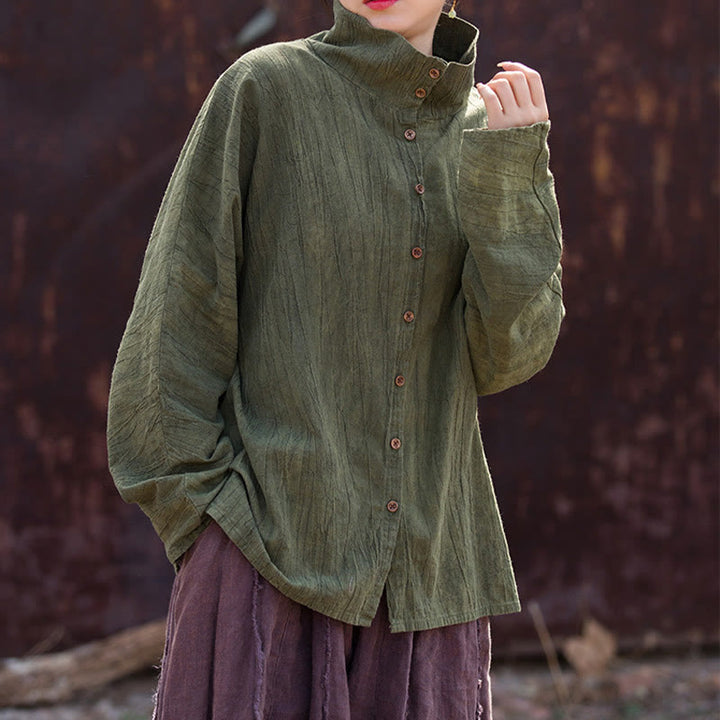 Buddha Stones Golf Farbowanie Ramie Bawełna Chiński Styl Kardigan Odzież - image 15