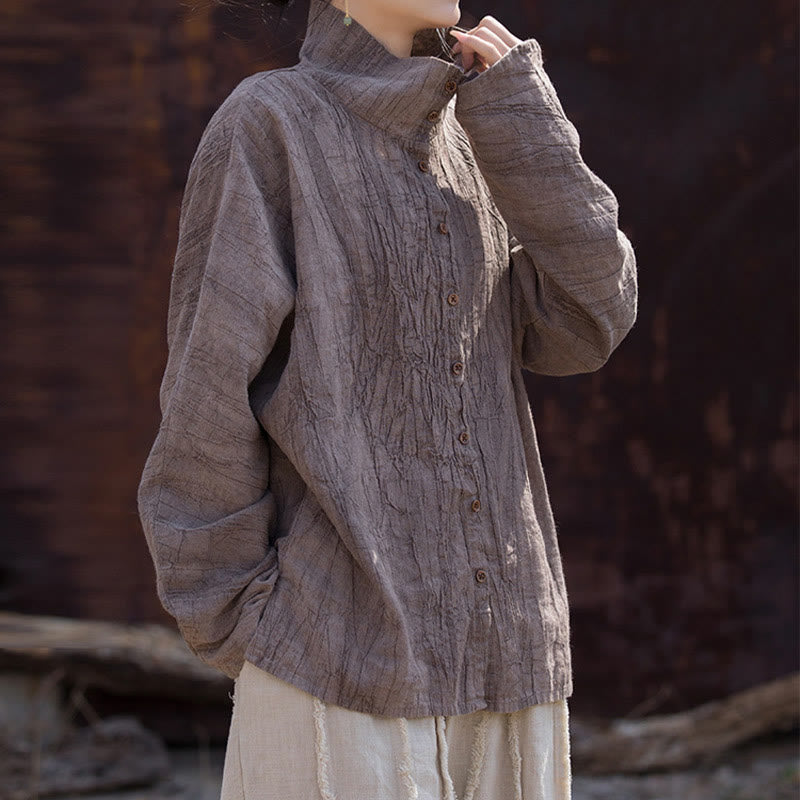 Buddha Stones Golf Farbowanie Ramie Bawełna Chiński Styl Kardigan Odzież - image 25