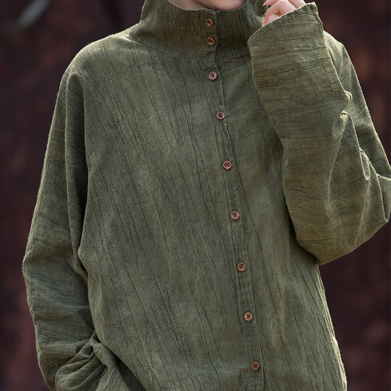 Buddha Stones Golf Farbowanie Ramie Bawełna Chiński Styl Kardigan Odzież - image 10