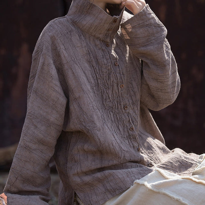 Buddha Stones Golf Farbowanie Ramie Bawełna Chiński Styl Kardigan Odzież - image 20