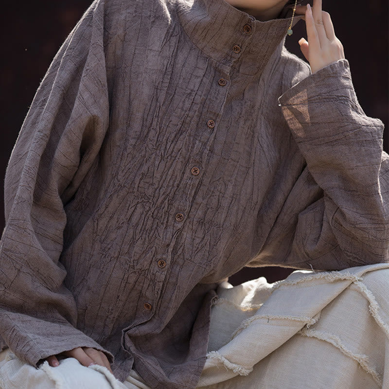 Buddha Stones Golf Farbowanie Ramie Bawełna Chiński Styl Kardigan Odzież - image 19