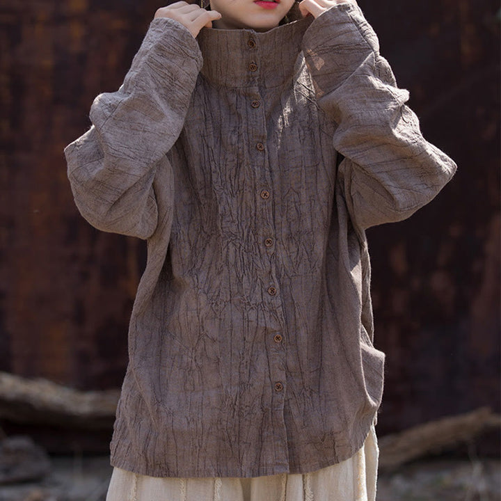 Buddha Stones Golf Farbowanie Ramie Bawełna Chiński Styl Kardigan Odzież - image 23