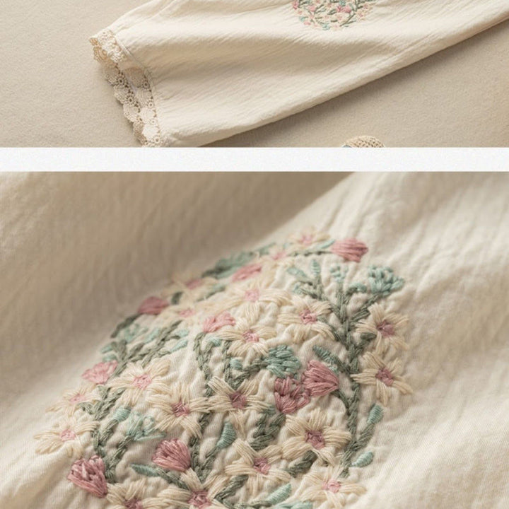 Spodnie haremowe z bawełny Buddha Stones z koronkowymi wykończeniami i kieszeniami - image 10