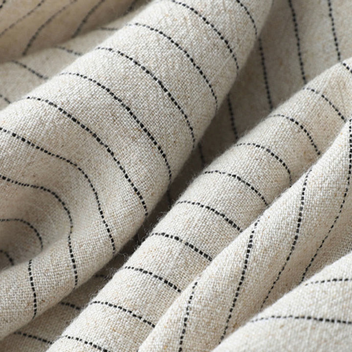 Buddha Stones z szerokimi nogawkami i pionowymi paskami w paski z wysokim stanem i kieszeniami - image 6