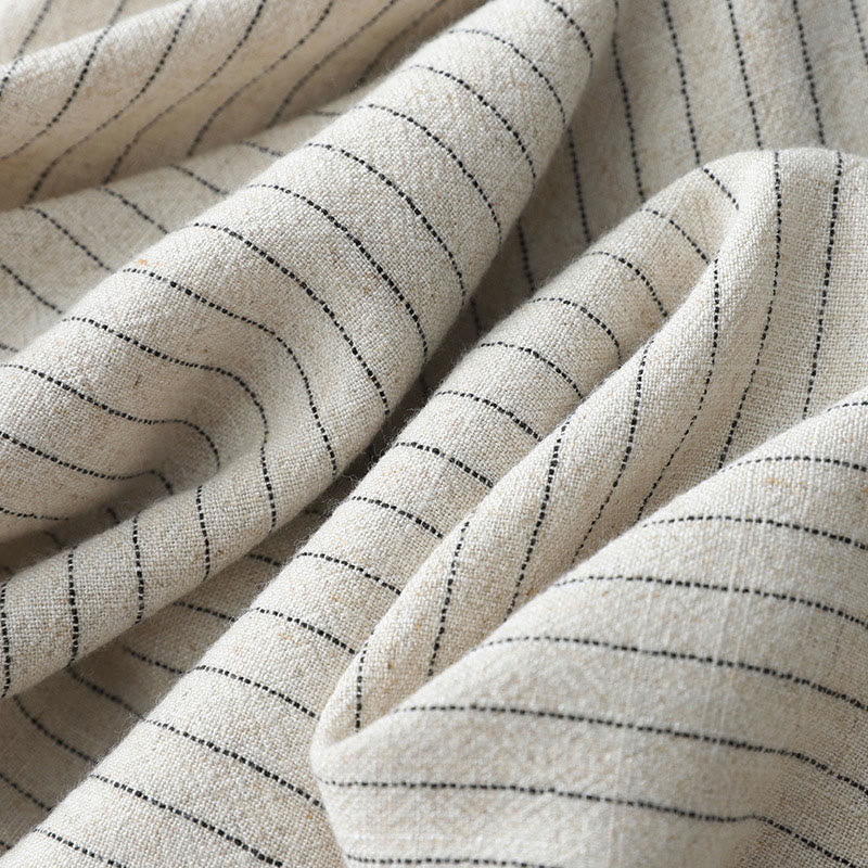 Buddha Stones z szerokimi nogawkami i pionowymi paskami w paski z wysokim stanem i kieszeniami - image 7