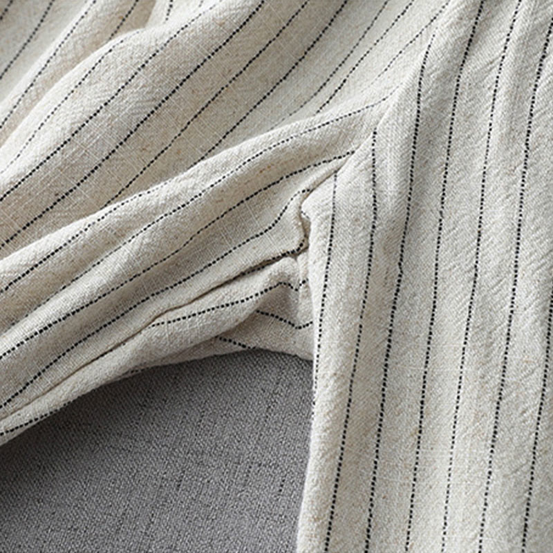 Buddha Stones z szerokimi nogawkami i pionowymi paskami w paski z wysokim stanem i kieszeniami - image 5