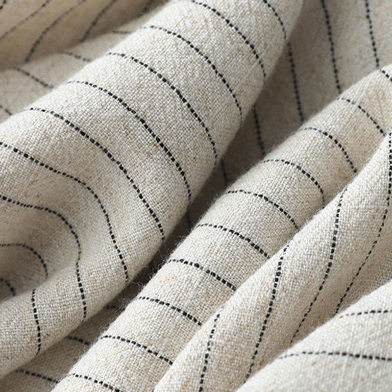 Buddha Stones z szerokimi nogawkami i pionowymi paskami w paski z wysokim stanem i kieszeniami - image 6