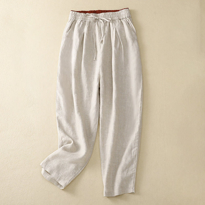 Buddha Stones Vintage Wysokie Spodnie Haremowe Z Sznurkiem Z Bawełny Lnianej Z Kieszeniami - Bielizna - US8-10，UK/AU12-14，EU40-42 (2XL) - image 25