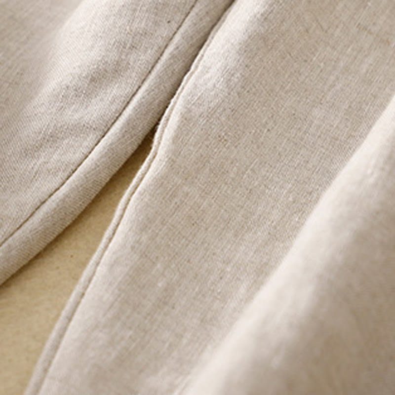 Buddha Stones Vintage Wysokie Spodnie Haremowe Z Sznurkiem Z Bawełny Lnianej Z Kieszeniami - image 30