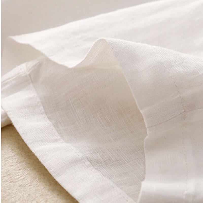 Buddha Stones Vintage Wysokie Spodnie Haremowe Z Sznurkiem Z Bawełny Lnianej Z Kieszeniami - image 23