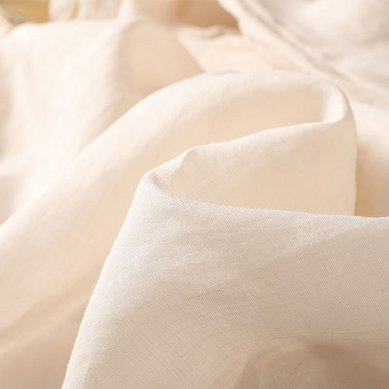 Buddha Stones Etniczne Haftowane Okrągły Dekolt Bawełna Len Sweter Odzież - image 30