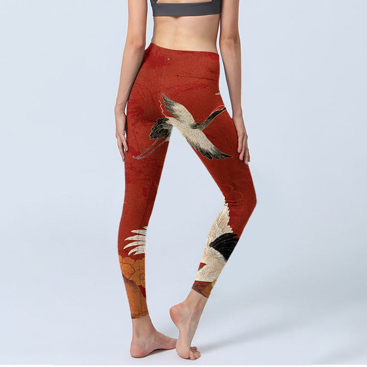 Leginsy fitness z nadrukiem Buddha Stones z tkaniny Lycra do jogi dla kobiet - image 5