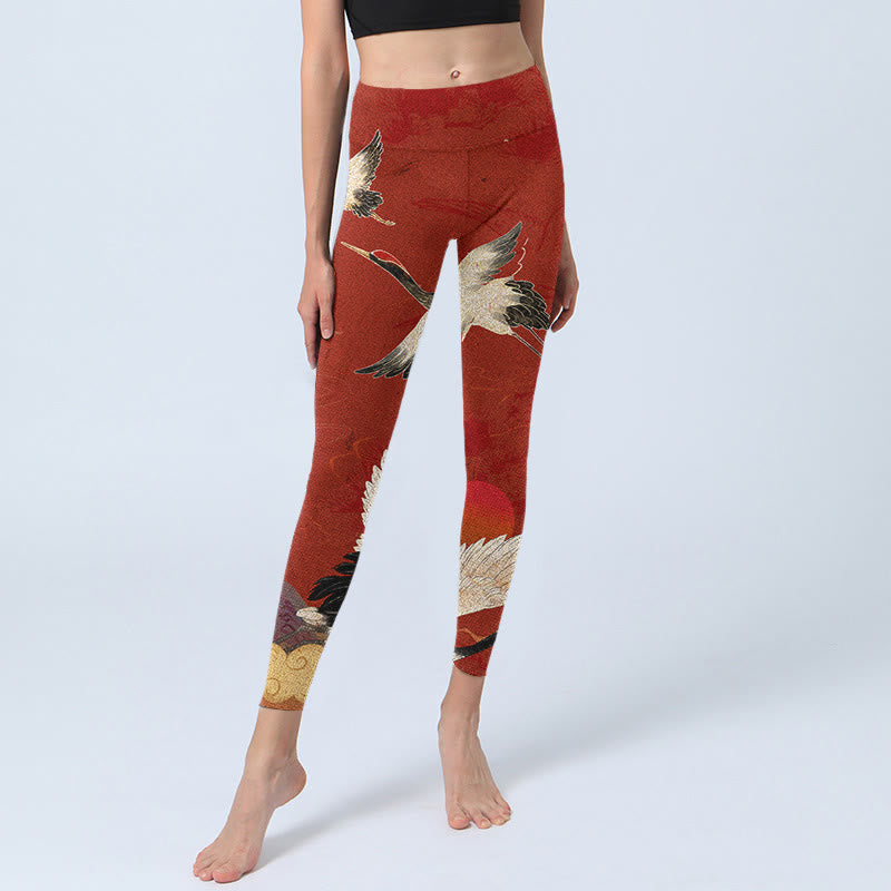 Leginsy fitness z nadrukiem Buddha Stones z tkaniny Lycra do jogi dla kobiet - image 6