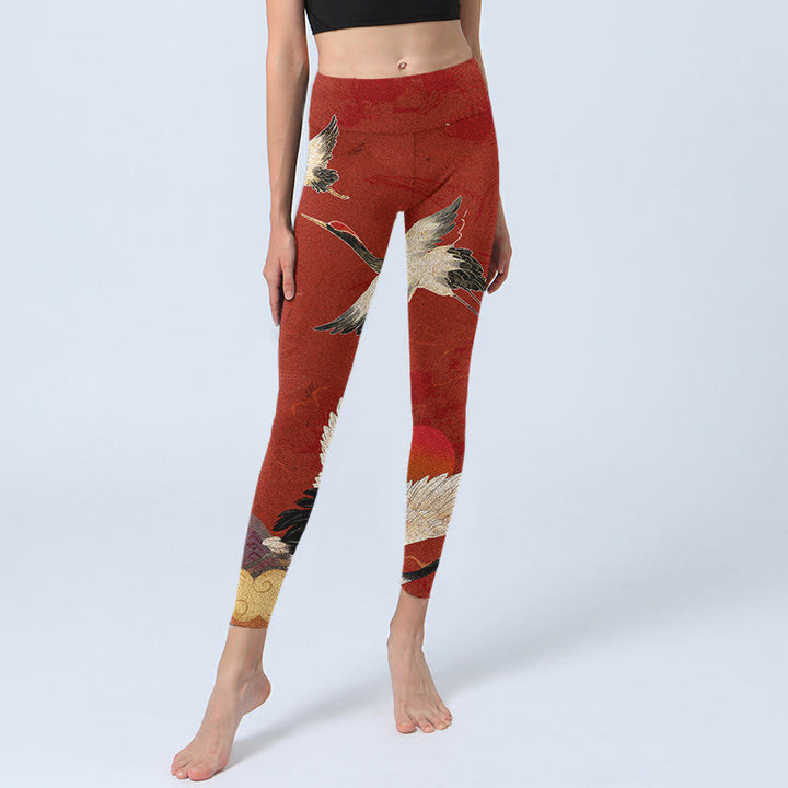 Leginsy fitness z nadrukiem Buddha Stones z tkaniny Lycra do jogi dla kobiet - image 6
